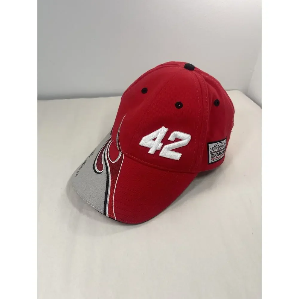 Vintage NASCAR #42 Target Chip Ganassi Racing Adjustable Hat Cap Flames - Picture 2 of 9